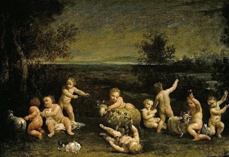 Giuseppe Maria Crespi Cupids Frollicking Norge oil painting art
